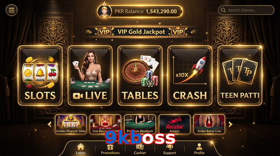 Main screen of 9Kboss casino page for PK players